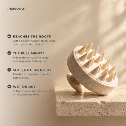 Scalp brush benefits: reaches the roots, the full minute, soft tips, wet or dry