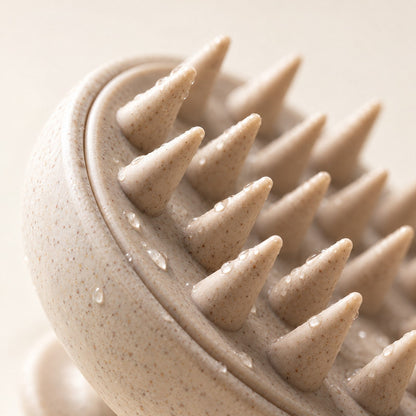 Soft cone tips of the scalp brush