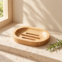 Bamboo dock on a travertine shelf