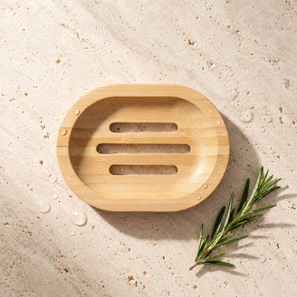 Bamboo dock from above